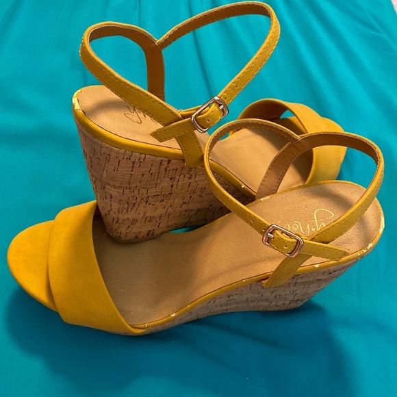 HOST PICK! Suede Wedges With Ankle Strap Closure; Minimal Flaws - Picture 1 of 2